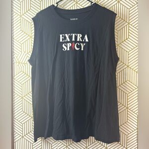 Torrid Black Top Extra Spicy Print relaxed fit